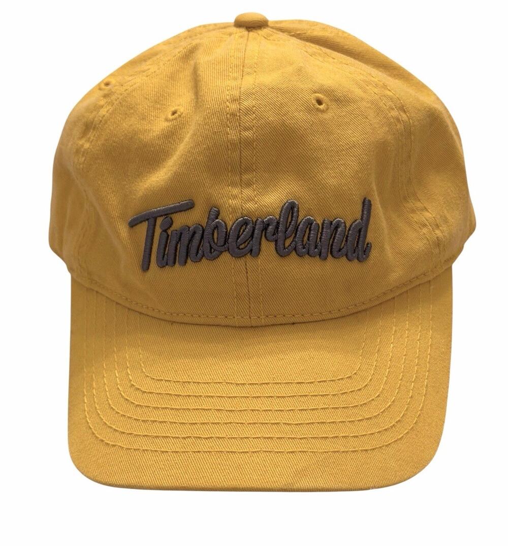 TIMBERLAND Men's Nature Black Logo Mesh Trucker Tan Gold Hat Cap OS 3389-15